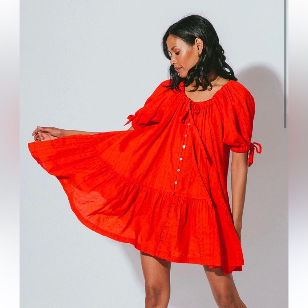 NEW CLEOBELLA emmeline mini dress in cherry Size Medium